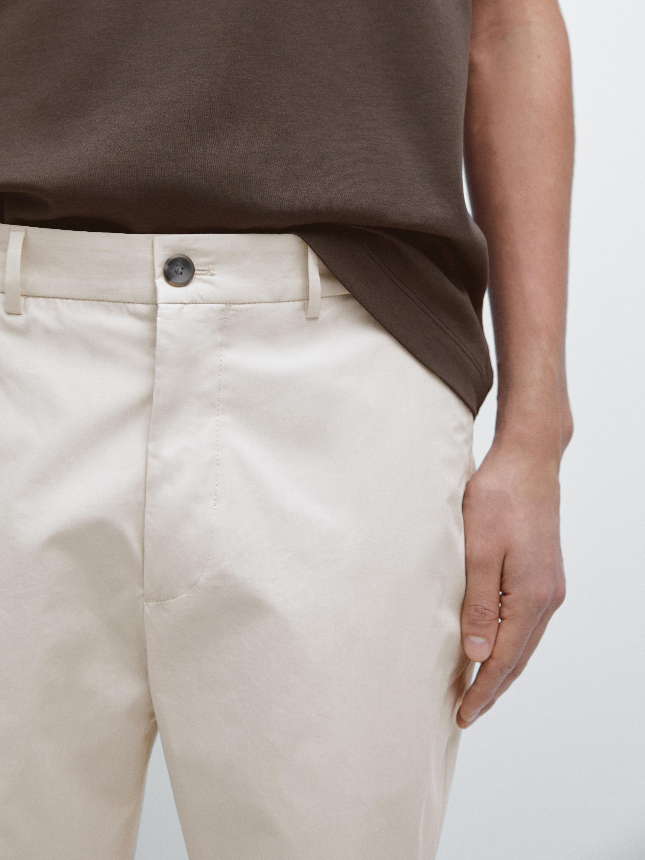 Jogger fit poplin trousers